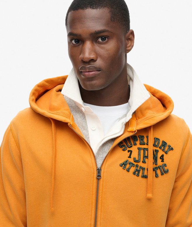 Vintage Athletic Zip Hoodie