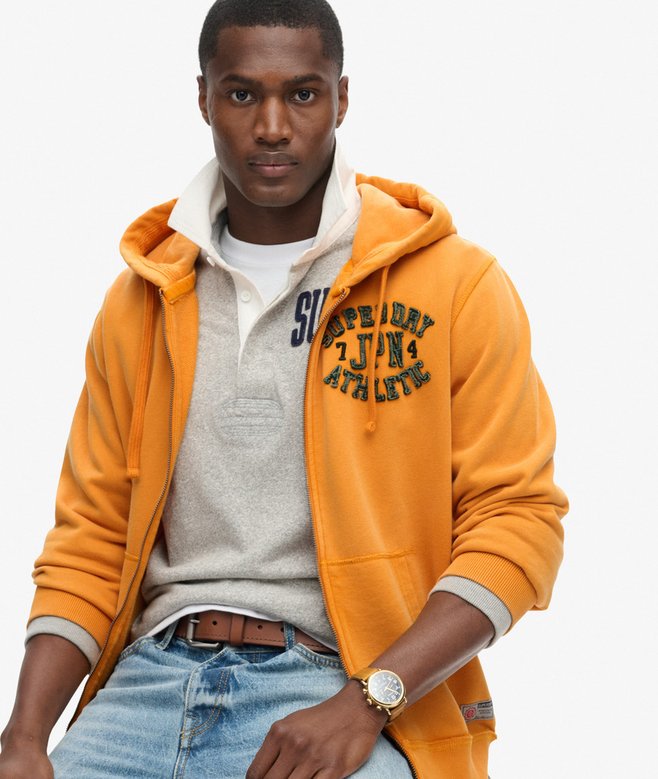 Vintage Athletic Zip Hoodie