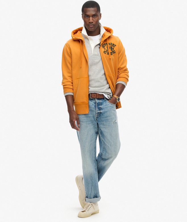 Vintage Athletic Zip Hoodie