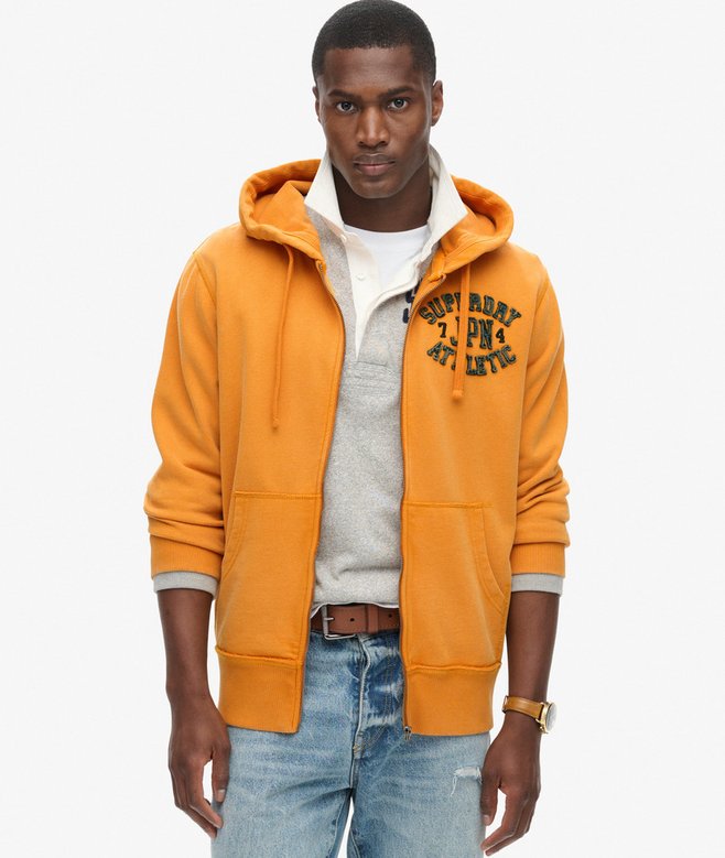 Vintage Athletic Zip Hoodie
