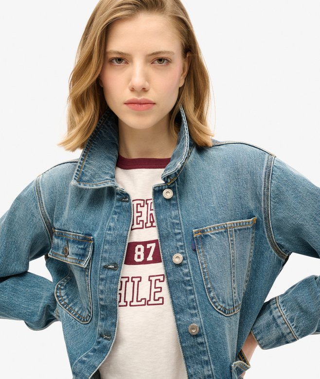 Embroidered Denim Chore Jacket