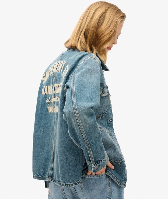 Embroidered Denim Chore Jacket