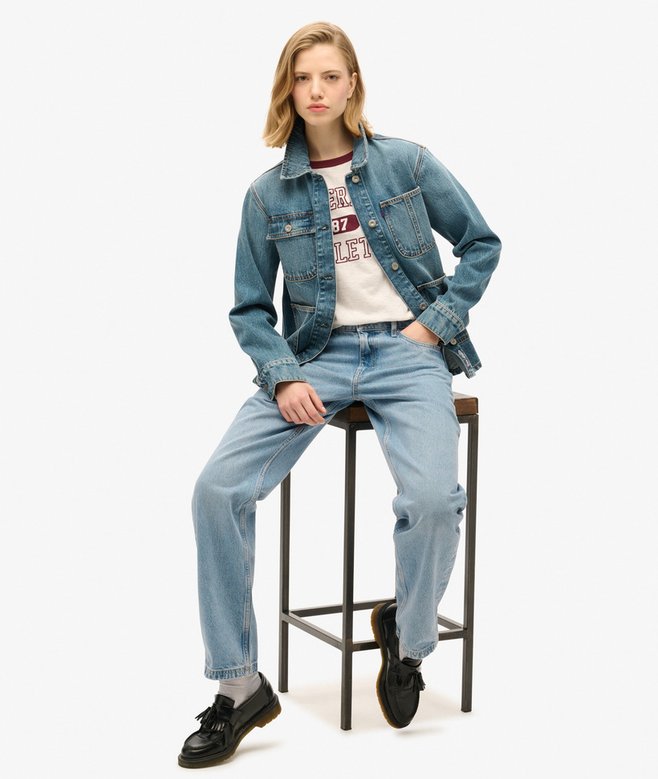 Embroidered Denim Chore Jacket