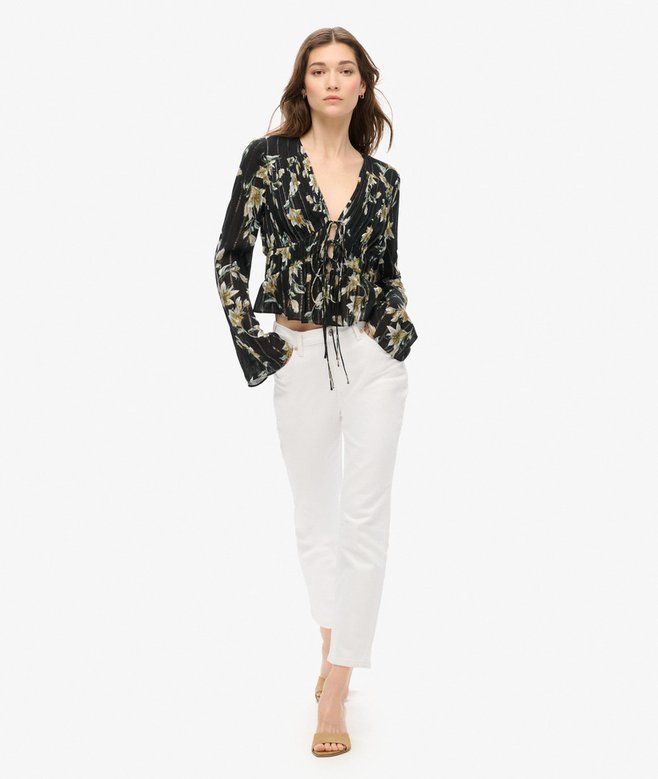 70s Sleeve Pleated Woven Top