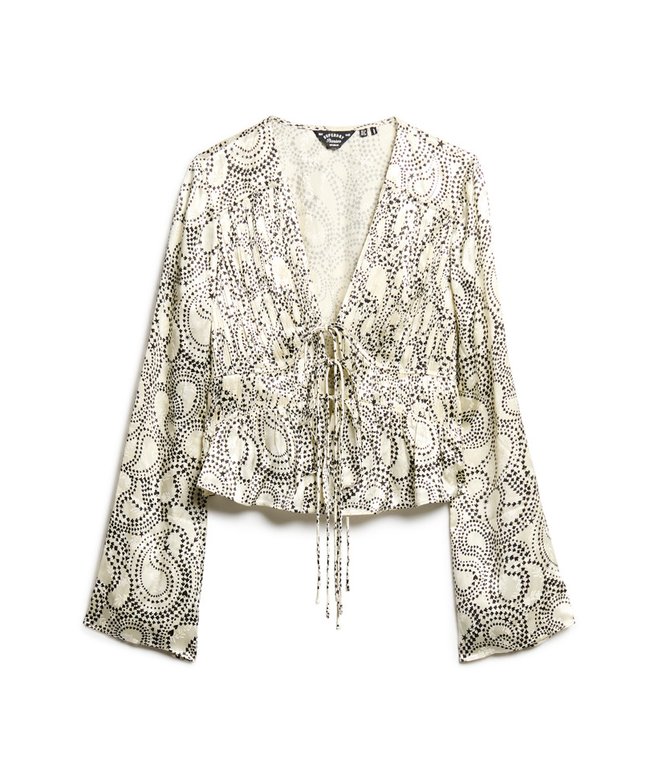 70s Sleeve Pleated Woven Top