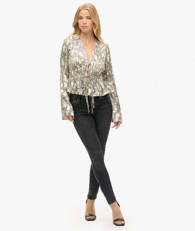 70s Sleeve Pleated Woven Top