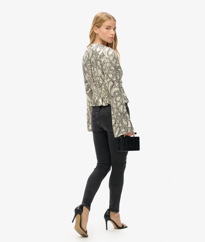 70s Sleeve Pleated Woven Top