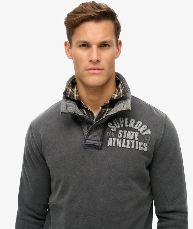 Vintage Athletic Half Button Jumper