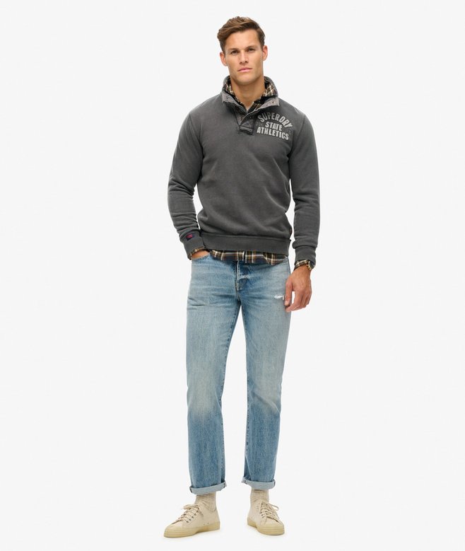 Vintage Athletic Half Button Jumper
