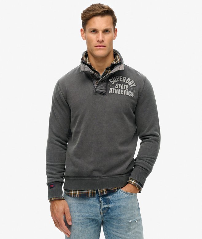 Vintage Athletic Half Button Jumper