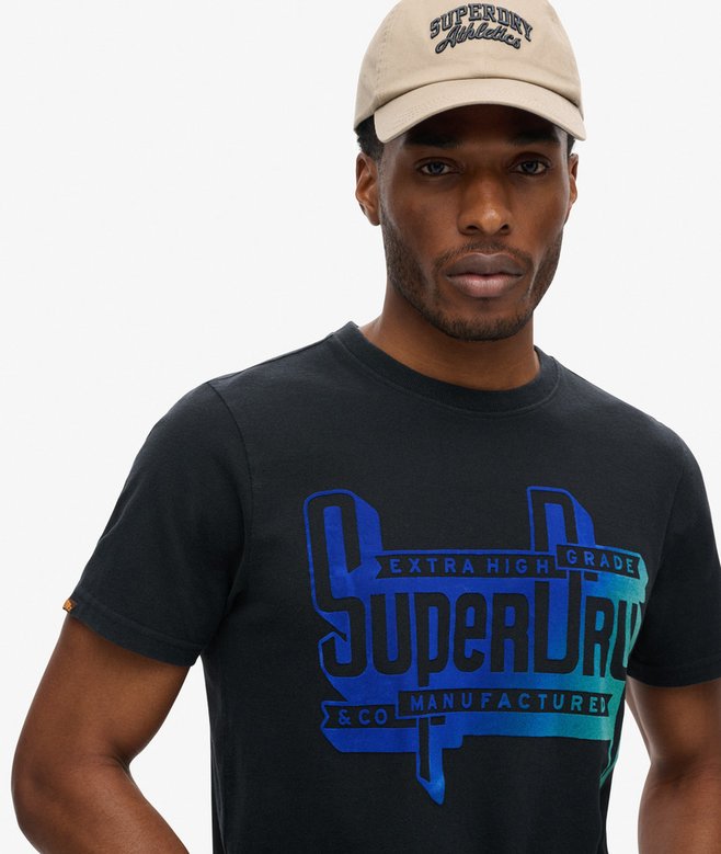 Flocked Fade Graphic T Shirt
