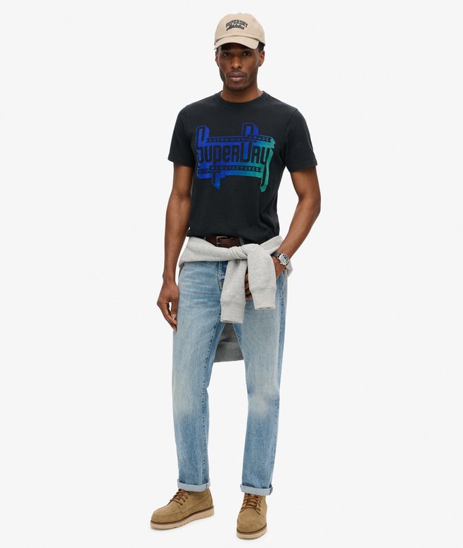 Flocked Fade Graphic T Shirt