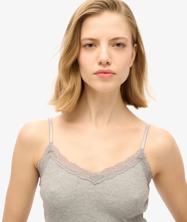 Essential Lace Trim Cropped Cami Top