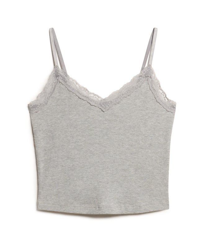 Essential Lace Trim Cropped Cami Top