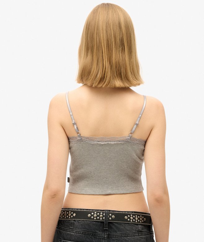 Essential Lace Trim Cropped Cami Top