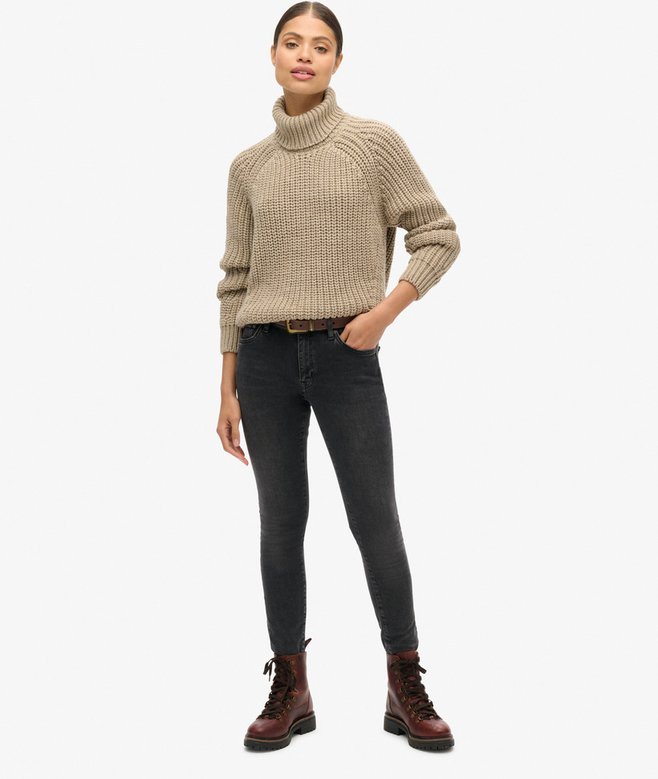 Slouchy Stitch Roll Neck Knit