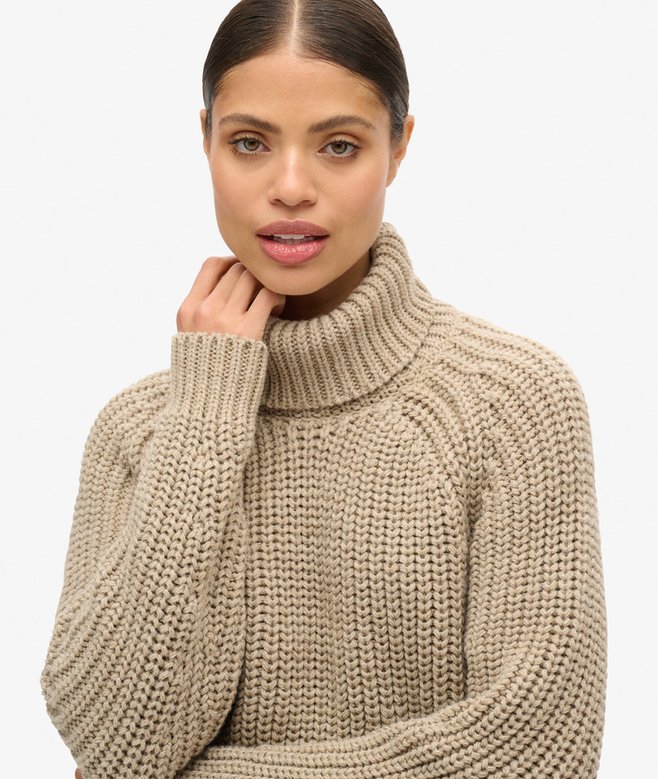 Slouchy Stitch Roll Neck Knit