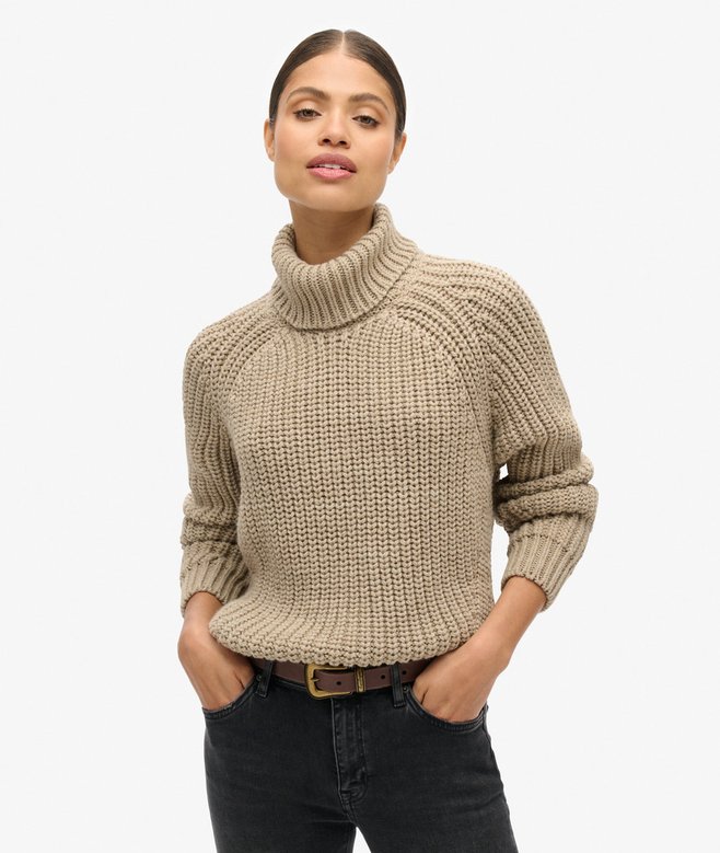 Slouchy Stitch Roll Neck Knit