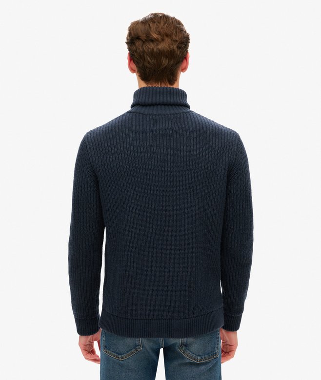 The Merchant Store - Textured Roll Neck Jumper
