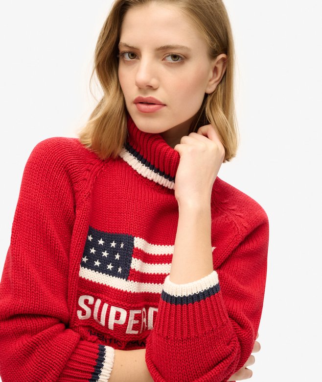 Americana Roll Neck Knit Jumper