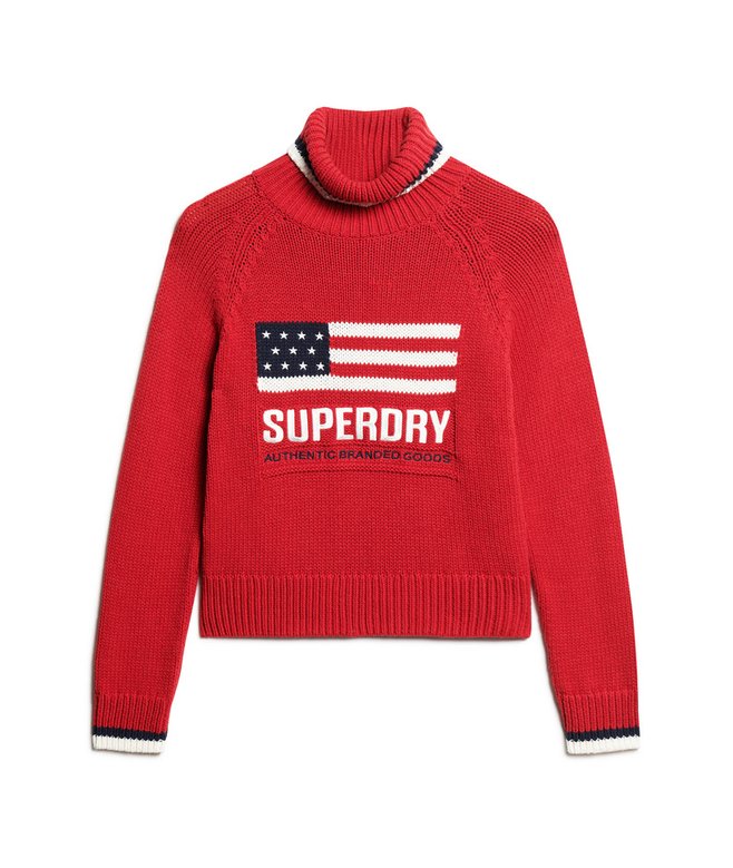 Americana Roll Neck Knit Jumper