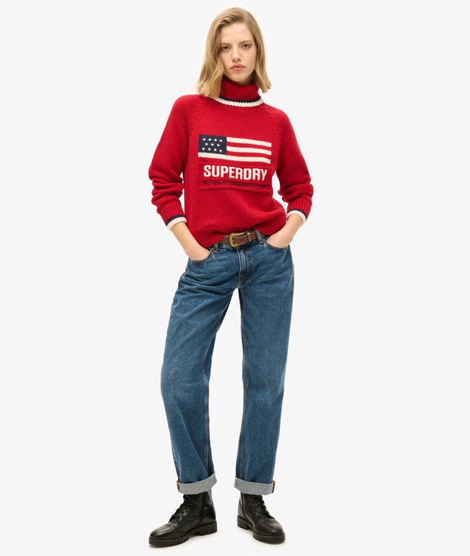 Americana Roll Neck Knit Jumper