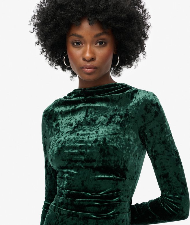 Velvet Long Sleeve Mini Dress