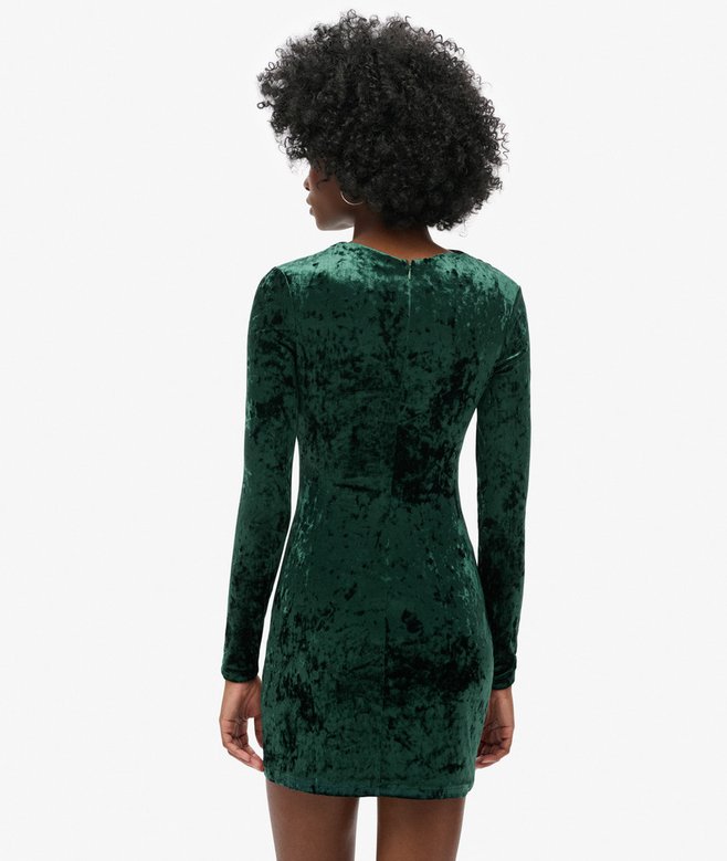 Velvet Long Sleeve Mini Dress