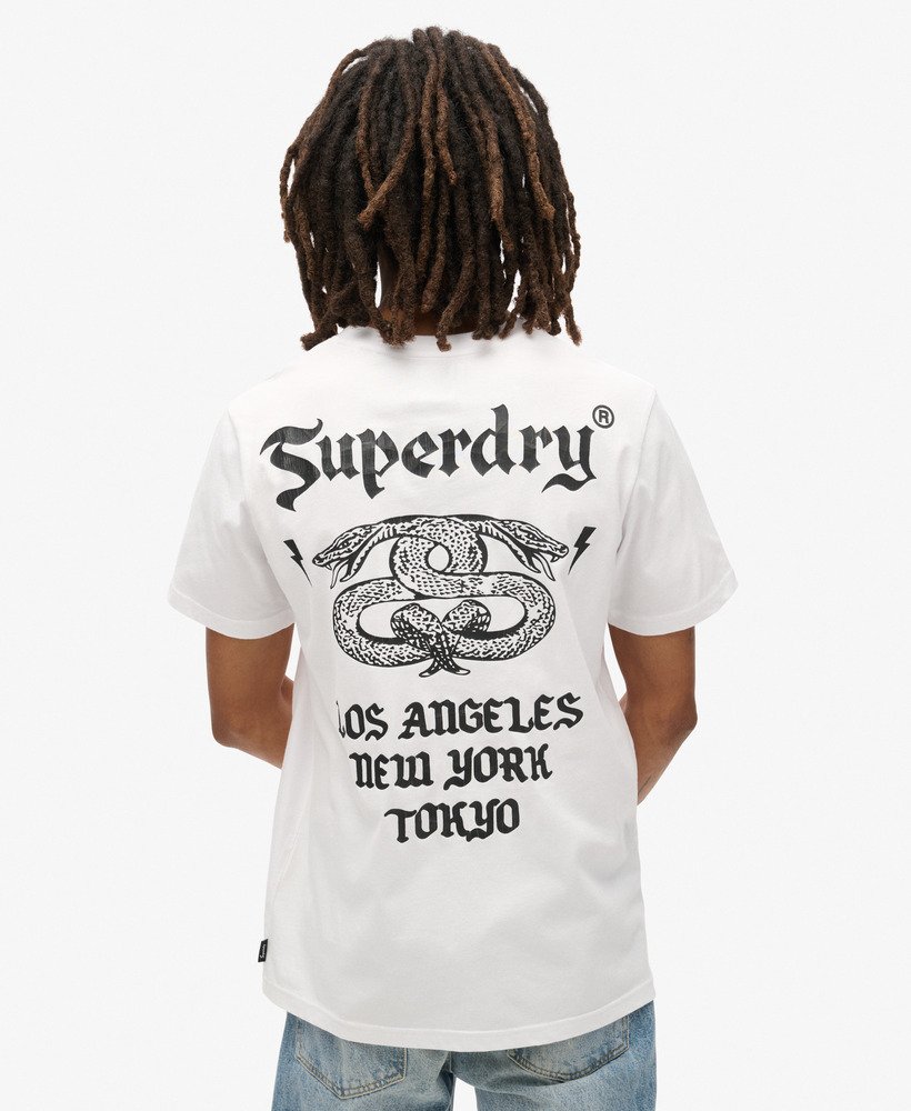 mens Retro Rock Graphic T-Shirt in OPTIC | Superdry CA-EN