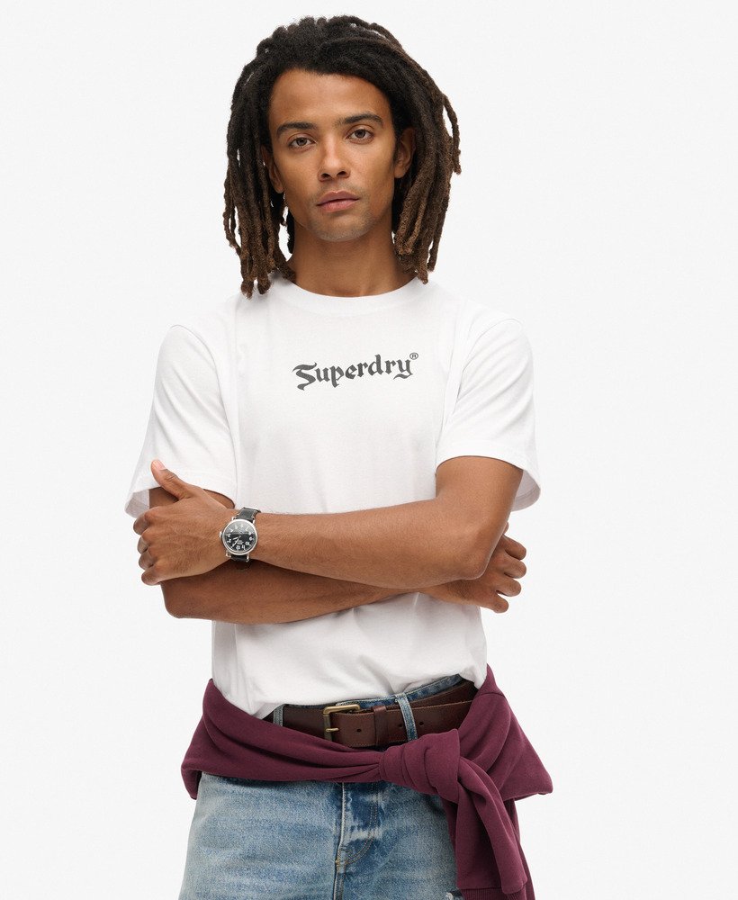 mens Retro Rock Graphic T-Shirt in OPTIC | Superdry CA-EN