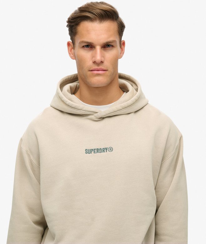 Micro Logo Graphic Loose Hoodie