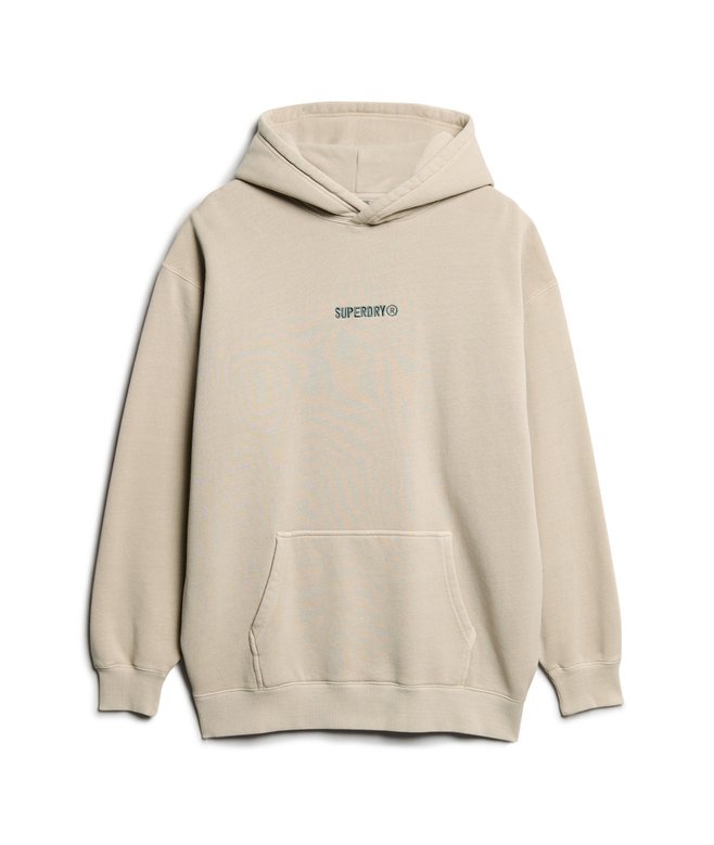 Micro Logo Graphic Loose Hoodie