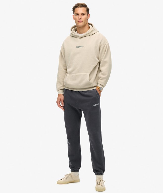 Micro Logo Graphic Loose Hoodie