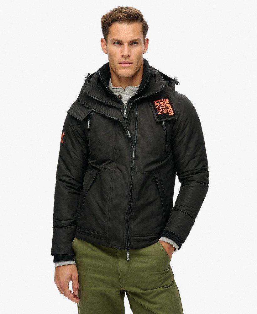 mens Hooded Mountain Windbreaker Jacket in Black | Superdry US