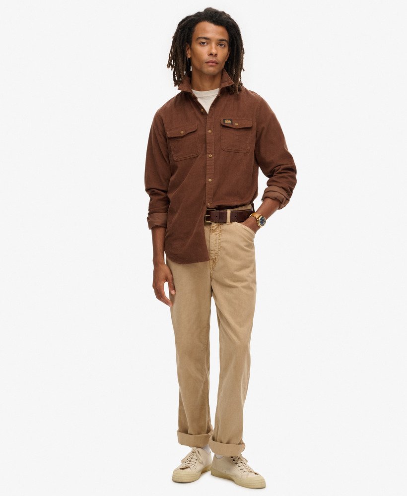 RUMAOZIA Chemise En Velours Côtelé à Manches Longues Pour Homme