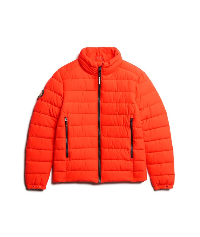 mens Fuji Embroidered Padded Jacket in Flame Orange Superdry US