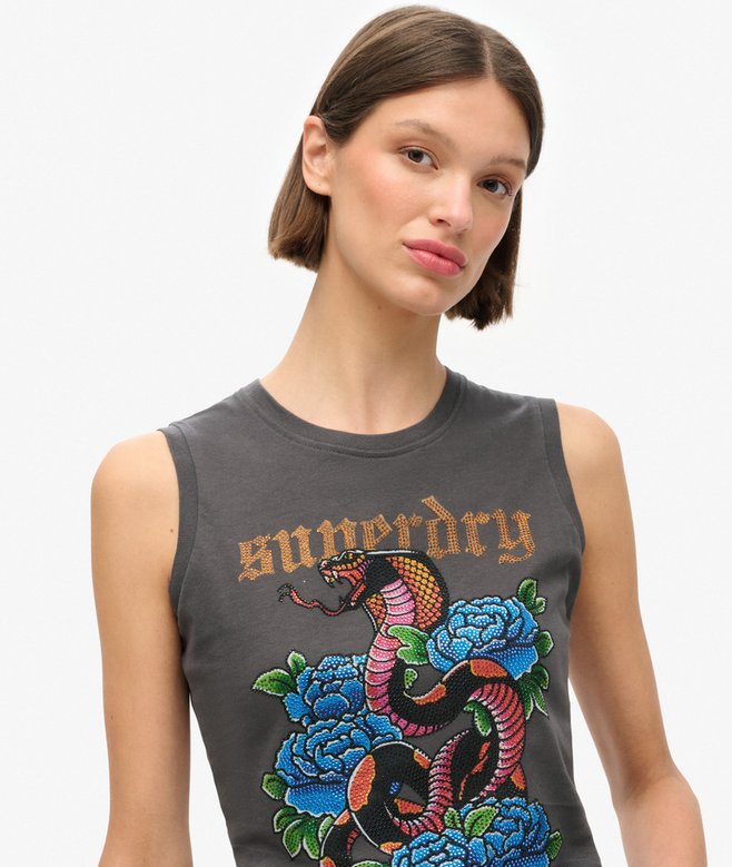 Tattoo Rhinestone Vest