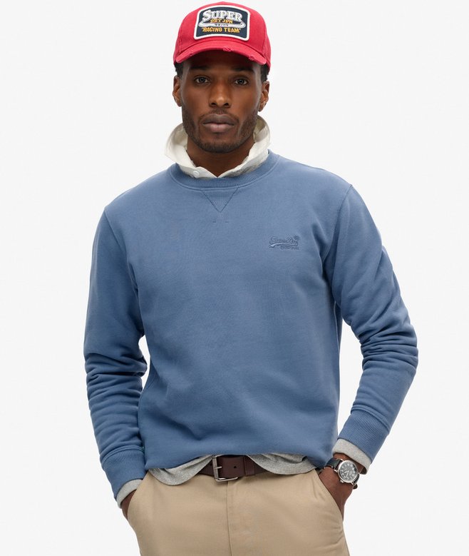 Essential Logo Crew Sweatshirt-Vintage Indigo