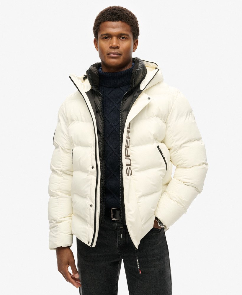 White Puffer Jacket, Men'S Thicken Warm Winter Coat Mountain Ski 並行輸入品