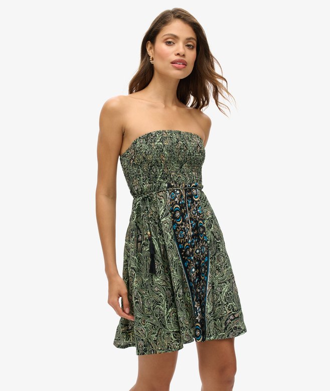 Paisley Print Bandeau Dress