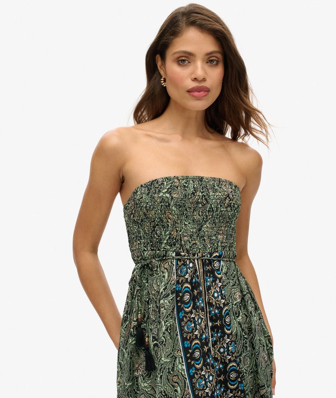 Paisley Print Bandeau Dress