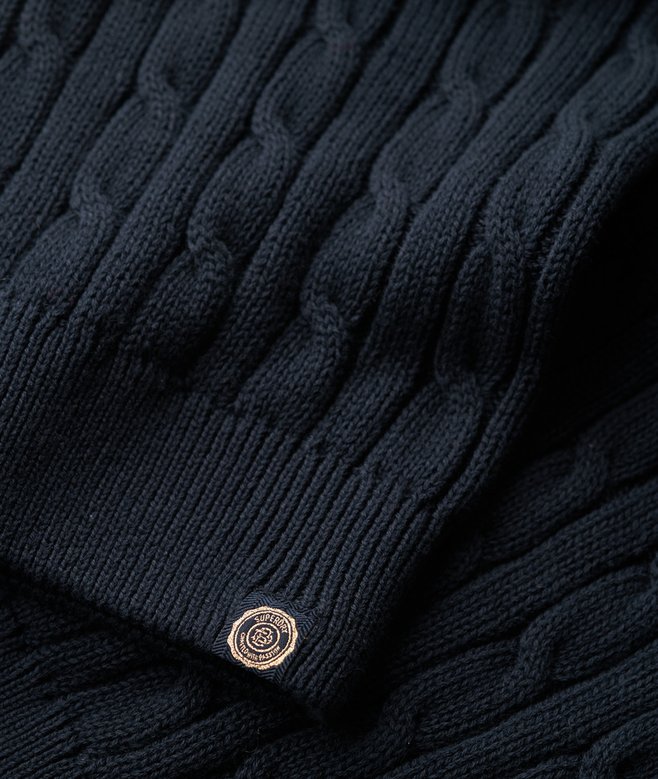 Oversized V Neck Cable Jumper
