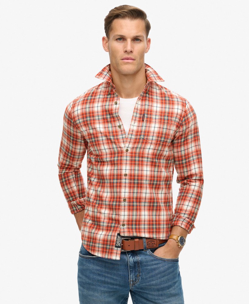 mens Organic Cotton Vintage Check Shirt in Frontier Check