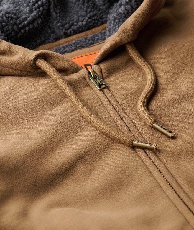 TOMEEK Sweat Homme Polaire à Capuche Zippé Sherpa Doublé – Veste Hiver Chaud Ultra Confortable