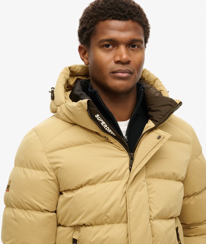 Hooded Microfibre Sport Puffer Jacket