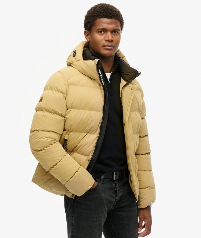 Hooded Microfibre Sport Puffer Jacket
