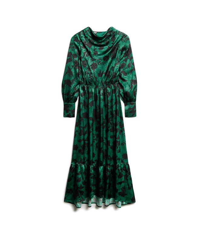 Maxi Cowl Neck Jacquard Dress