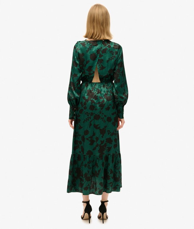 Maxi Cowl Neck Jacquard Dress