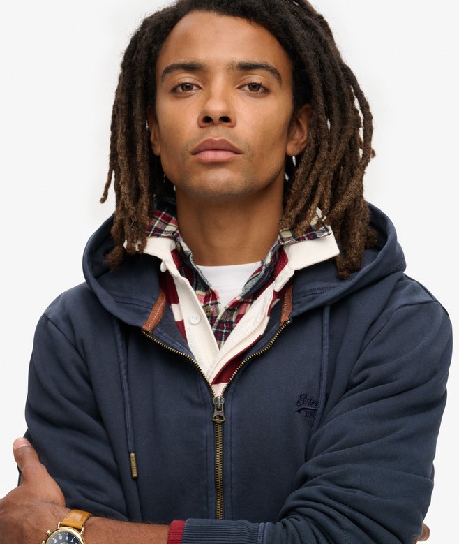 Essential Logo Washed Zip Hoodie