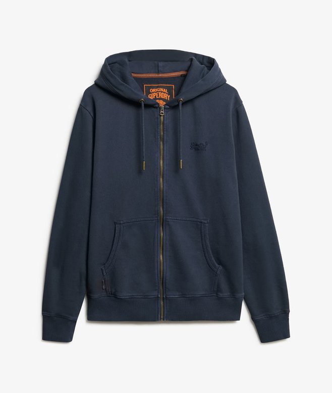 Essential Logo Washed Zip Hoodie